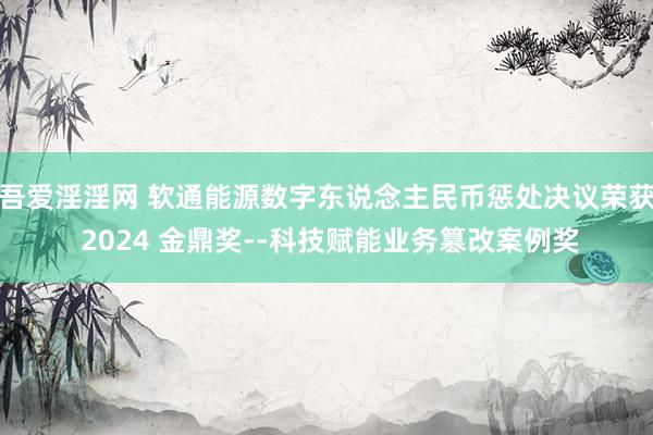 吾爱淫淫网 软通能源数字东说念主民币惩处决议荣获 2024 金鼎奖--科技赋能业务篡改案例奖