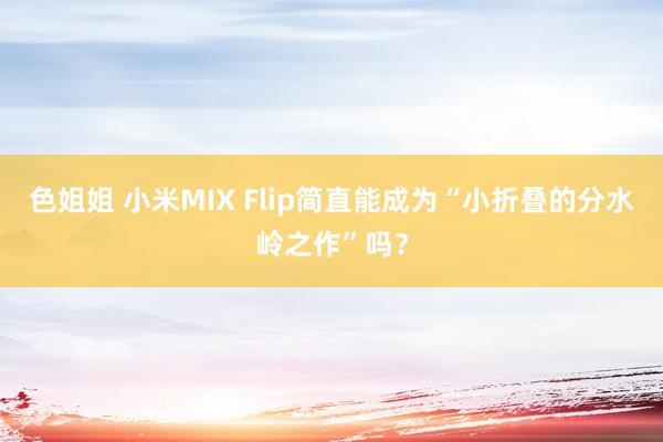 色姐姐 小米MIX Flip简直能成为“小折叠的分水岭之作”吗？