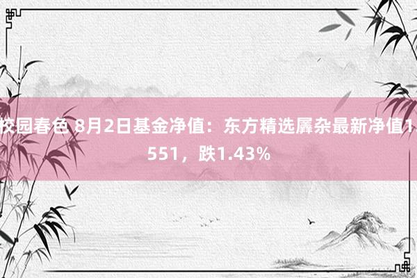 校园春色 8月2日基金净值：东方精选羼杂最新净值1.551，跌1.43%