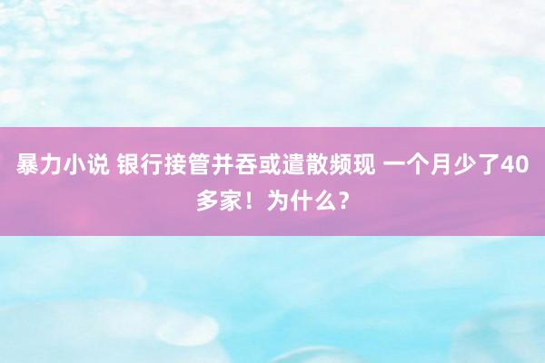 暴力小说 银行接管并吞或遣散频现 一个月少了40多家！为什么？