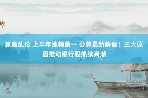 家庭乱伦 上半年涨幅第一 公募最新解读！三大原因推动银行股抓续高潮