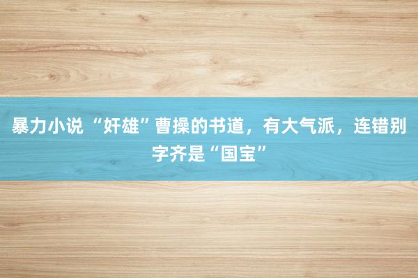 暴力小说 “奸雄”曹操的书道，有大气派，连错别字齐是“国宝”