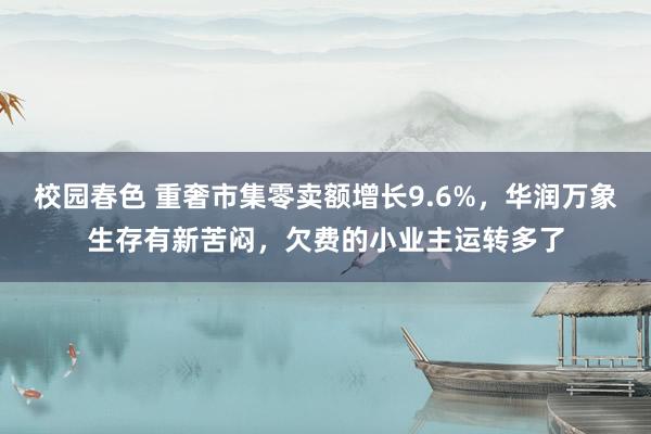 校园春色 重奢市集零卖额增长9.6%，华润万象生存有新苦闷，欠费的小业主运转多了