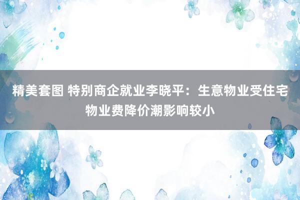 精美套图 特别商企就业李晓平：生意物业受住宅物业费降价潮影响较小