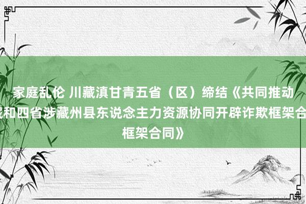 家庭乱伦 川藏滇甘青五省（区）缔结《共同推动西藏和四省涉藏州县东说念主力资源协同开辟诈欺框架合同》