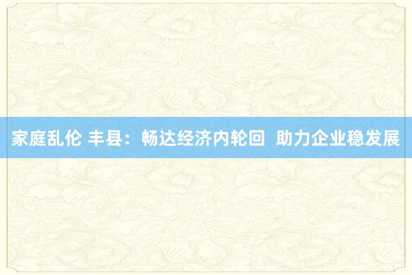 家庭乱伦 丰县：畅达经济内轮回  助力企业稳发展